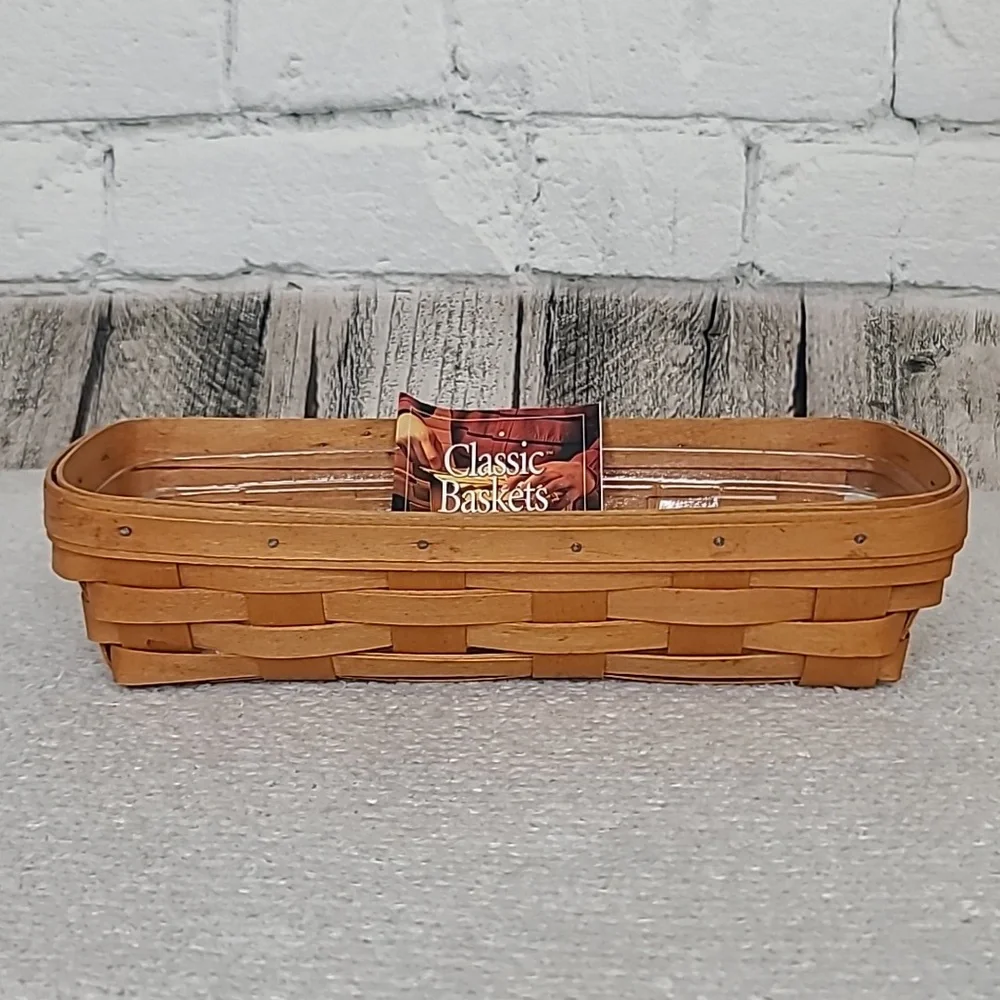 Longaberger Handmade Woven Vintage 1999 Classic Cracker Basket 14508 with Insert